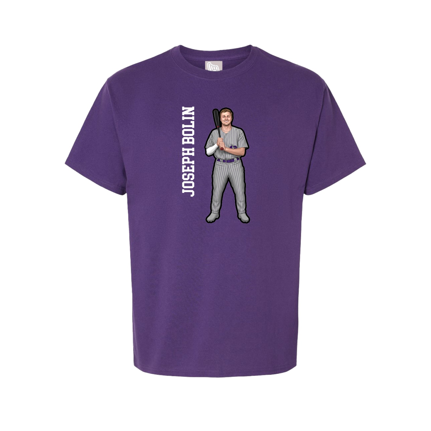 Youth Tee — Name Vertical in Purple