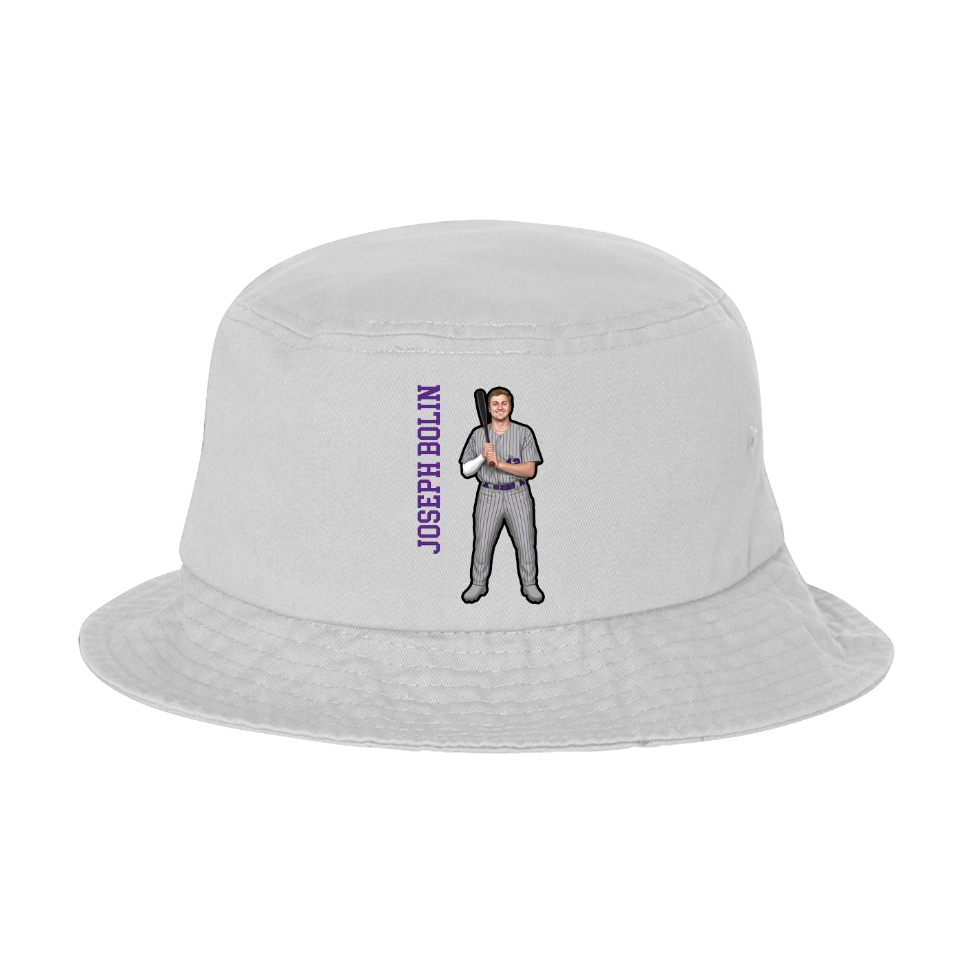 Bucket Cap — Name Vertical in White