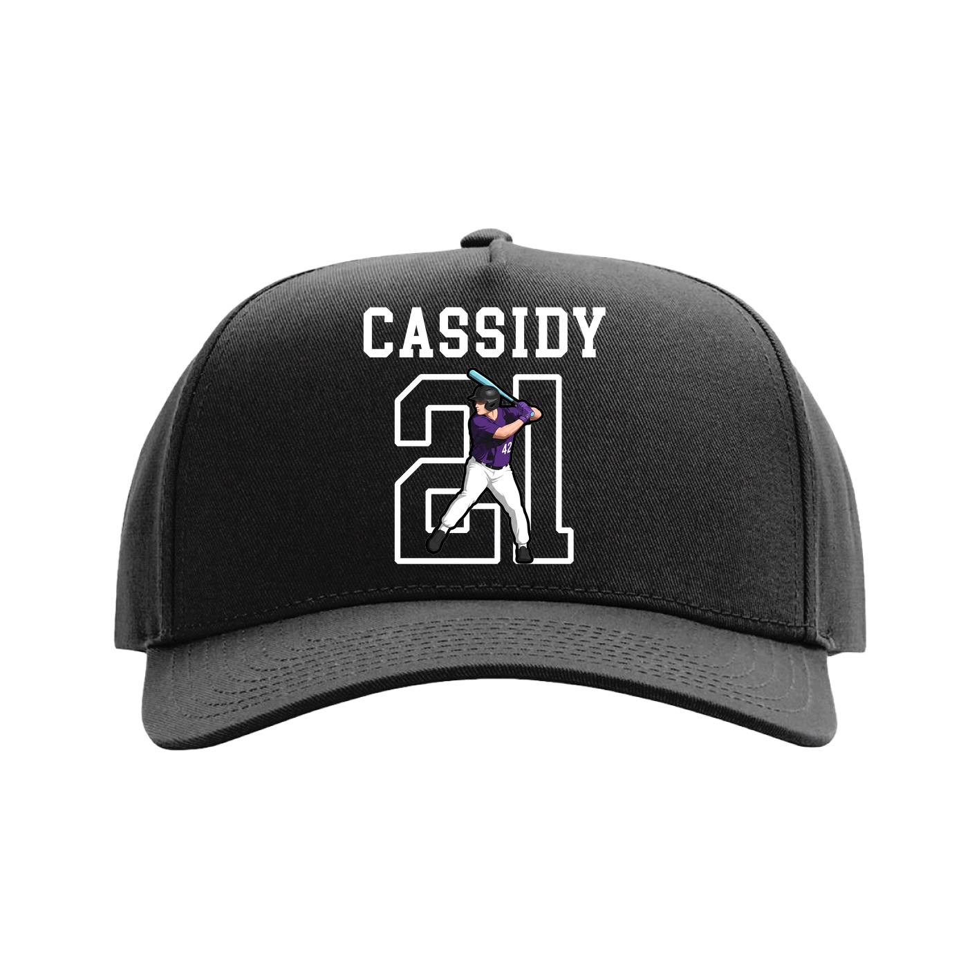 Full Fabric Five-Panel Champ Cap — Shirsey in Black