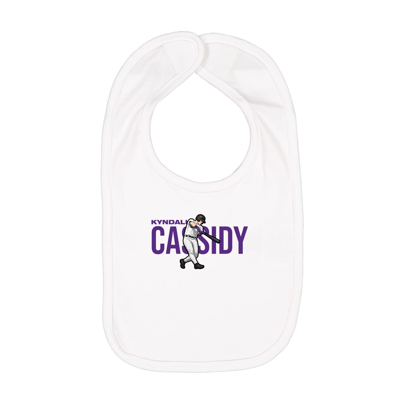 Infant Bib — Player Name in White