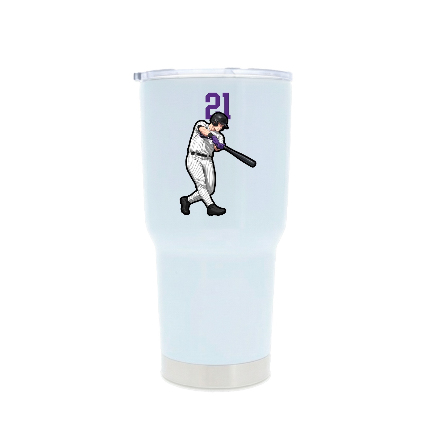 30oz Stainless Steel Tumbler — Number Top in White