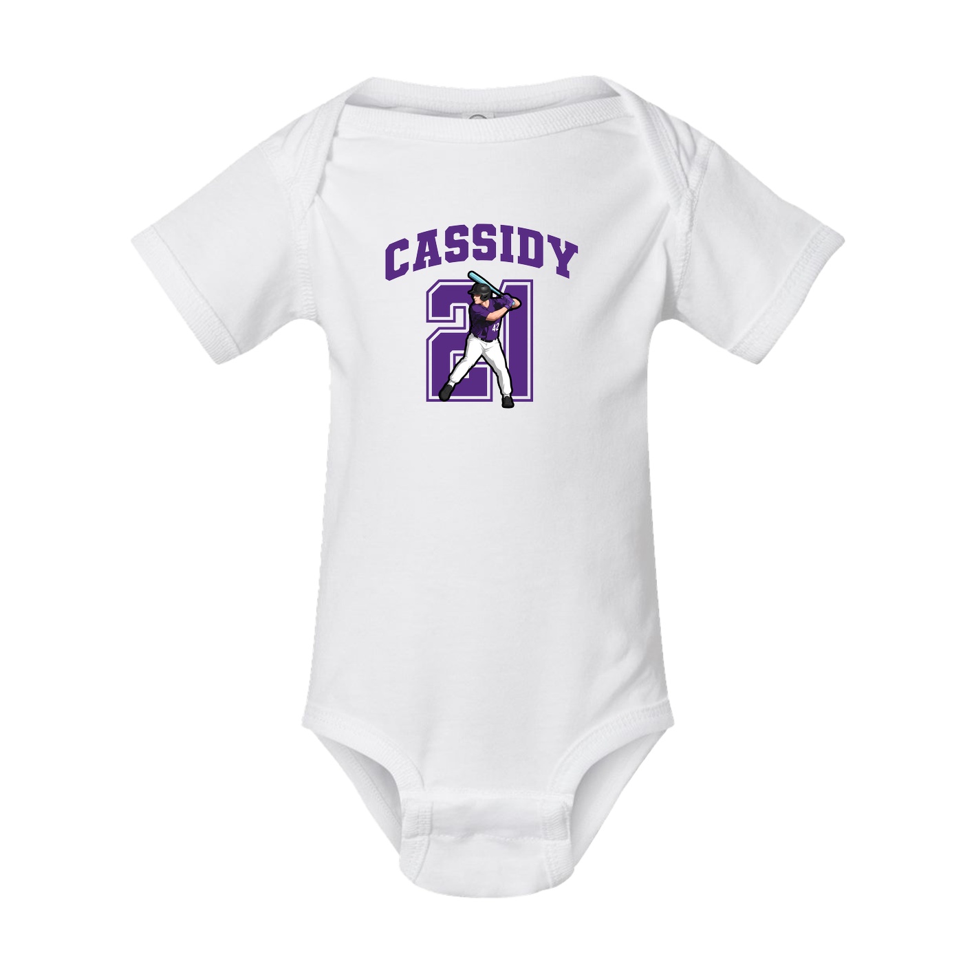 Baby Onesie — Number in White