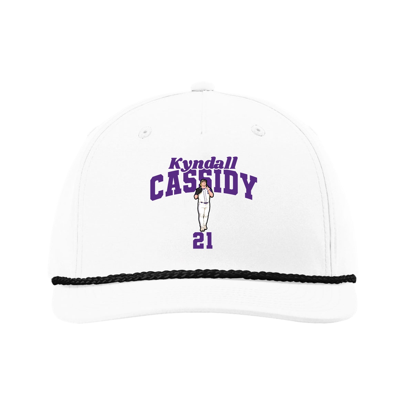 Five-Panel Classic Rope Cap — Signature Arch in White