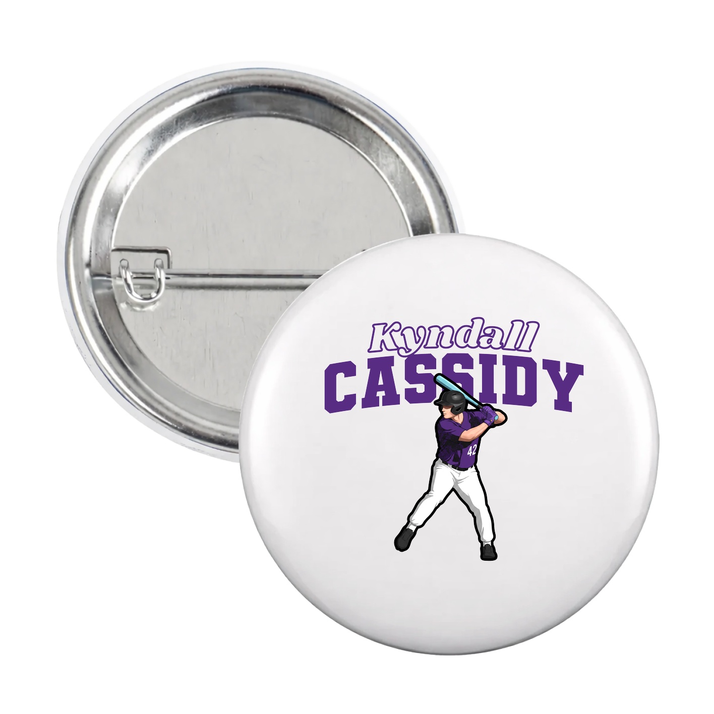 Game Day Button — Name Arch in White