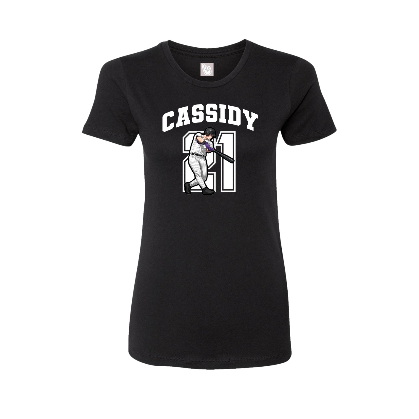 Fitted Women's Tee — Number in Black