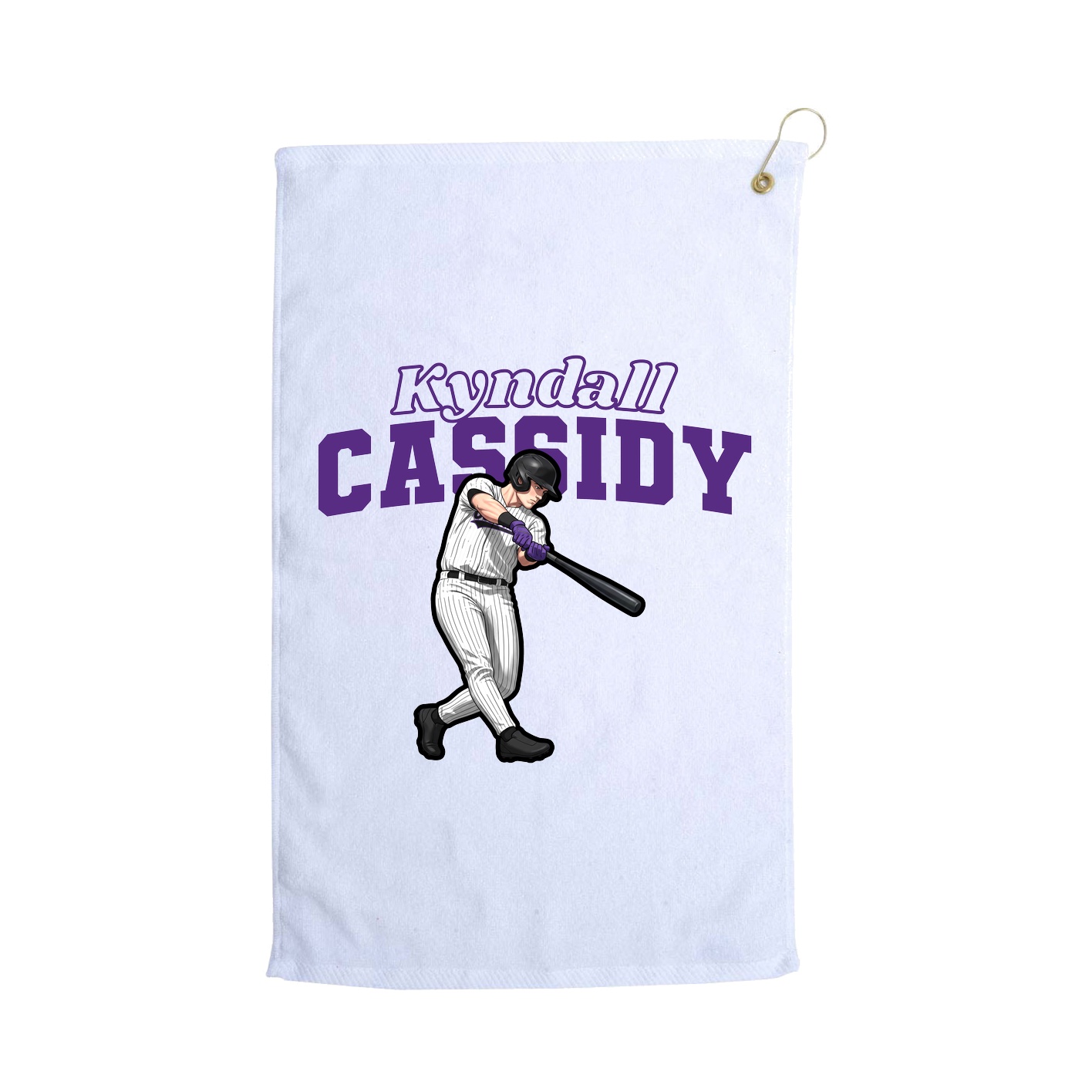 Golf Towel — Name Arch in White