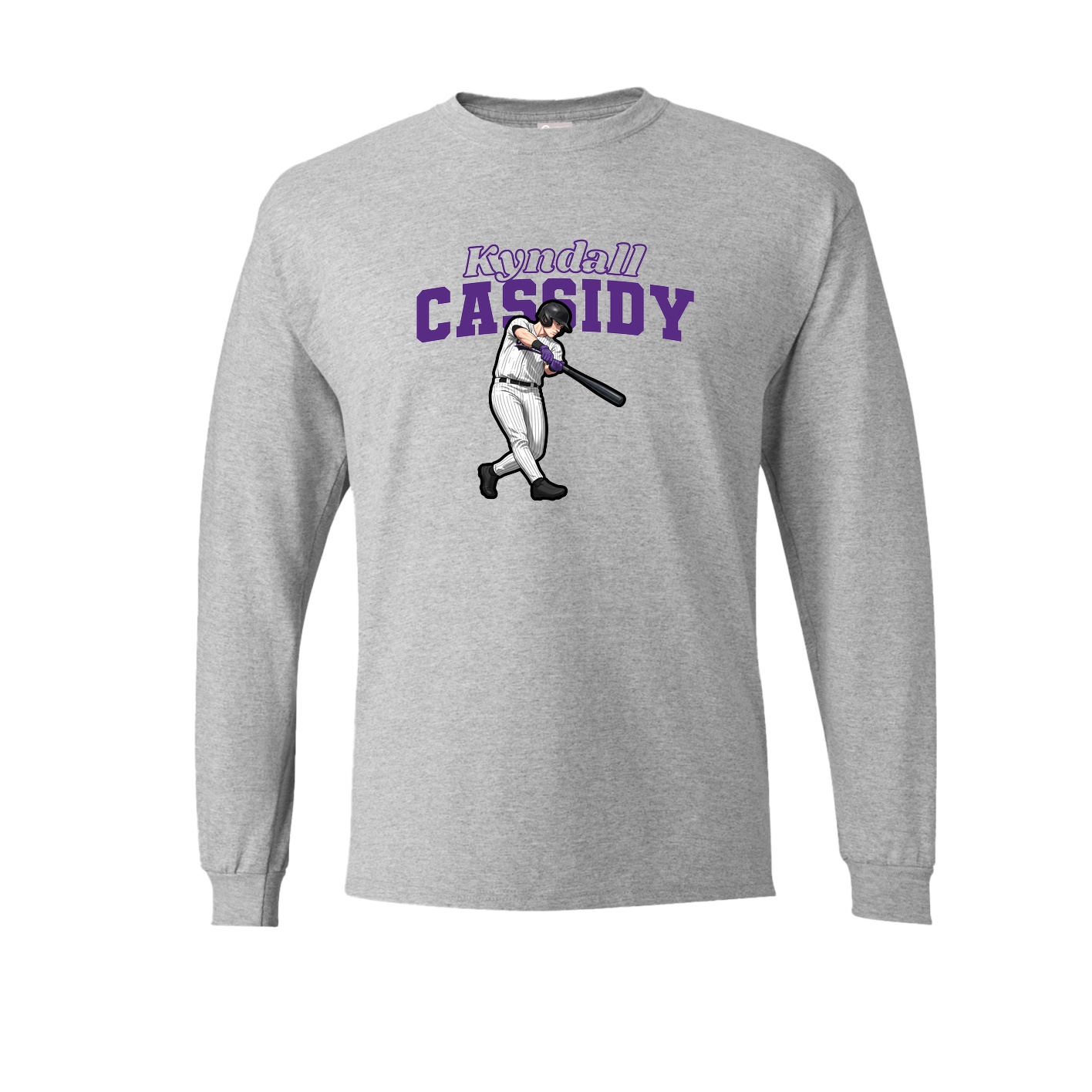 Long Sleeve Tee — Name Arch in Grey