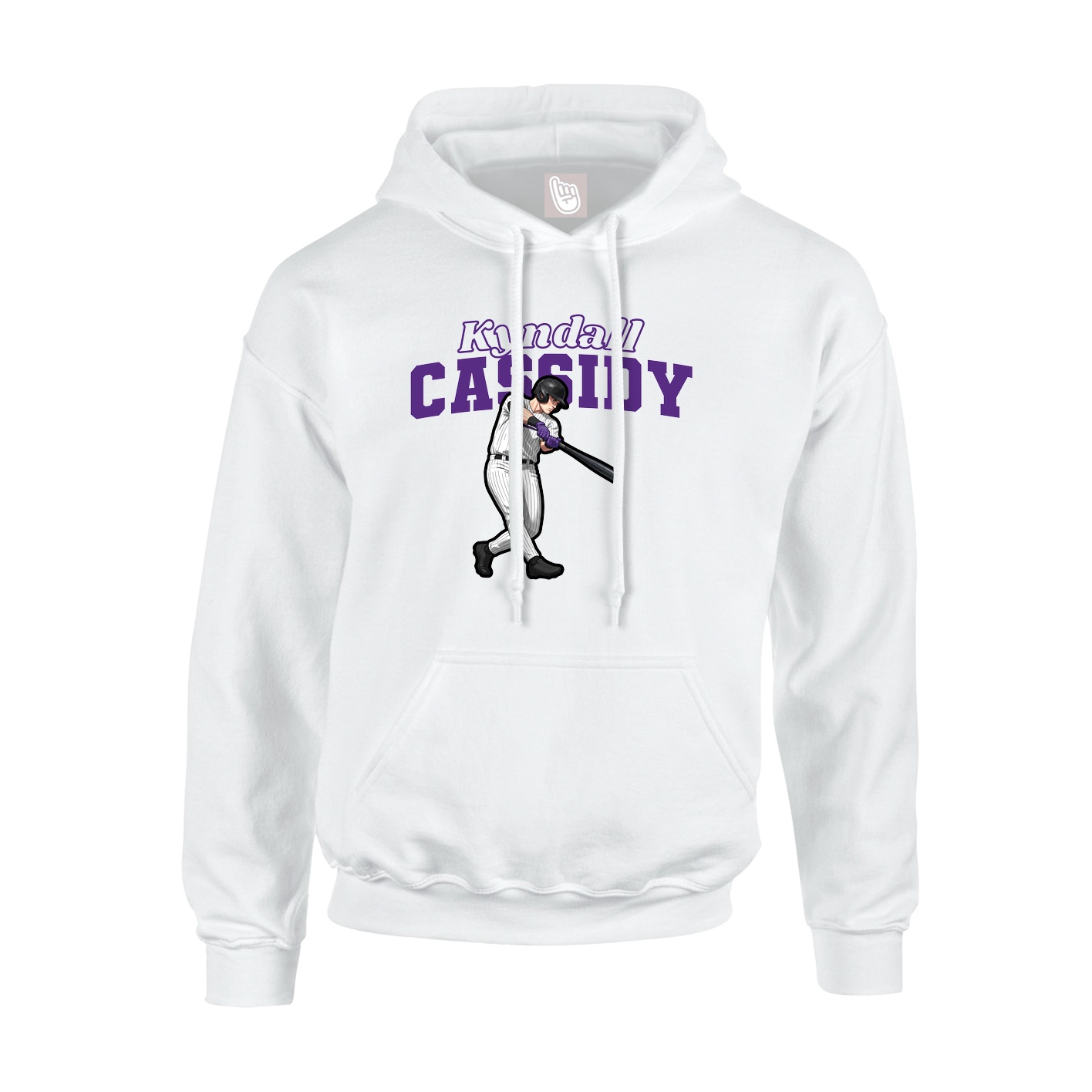 Youth Hoodie — Name Arch in White