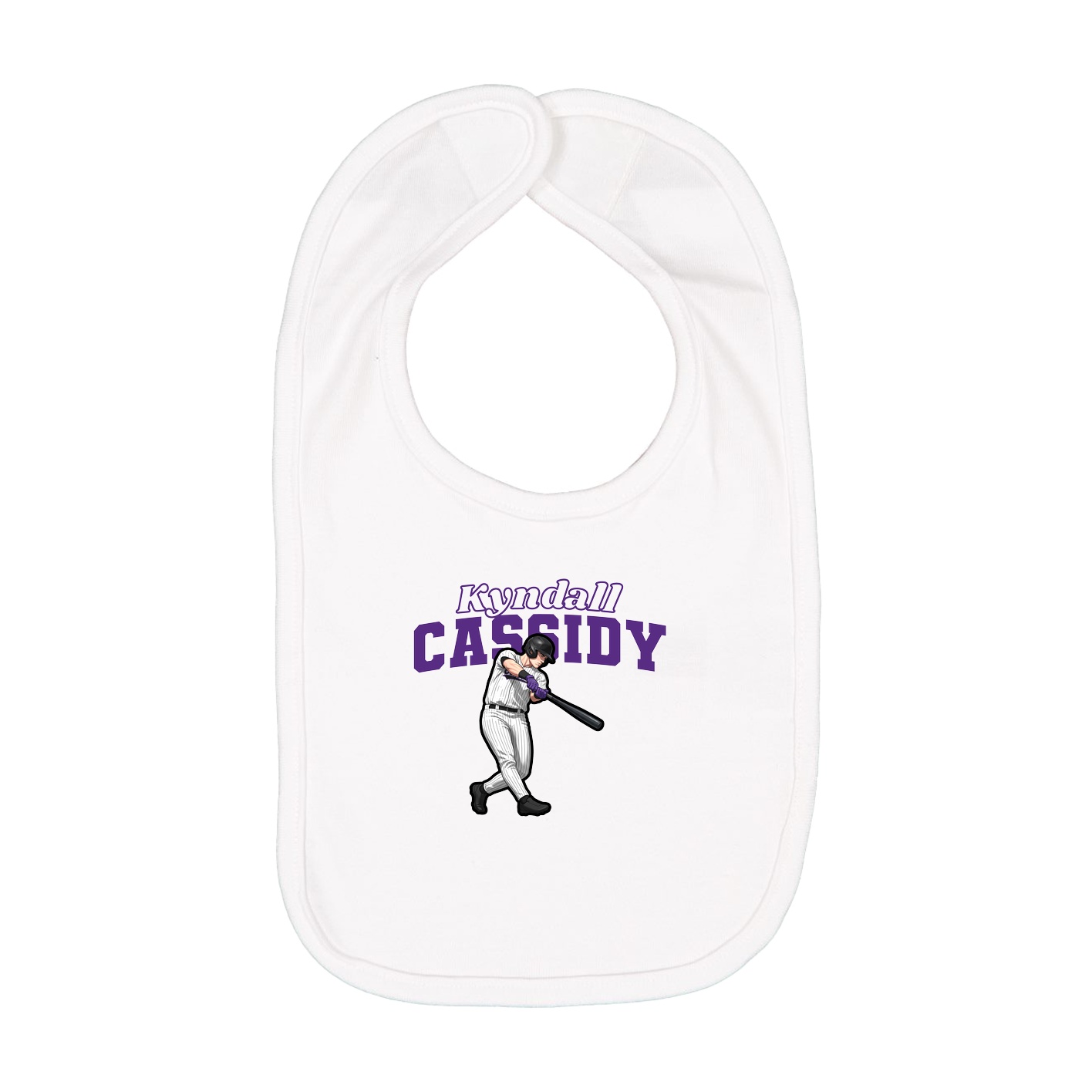 Infant Bib — Name Arch in White