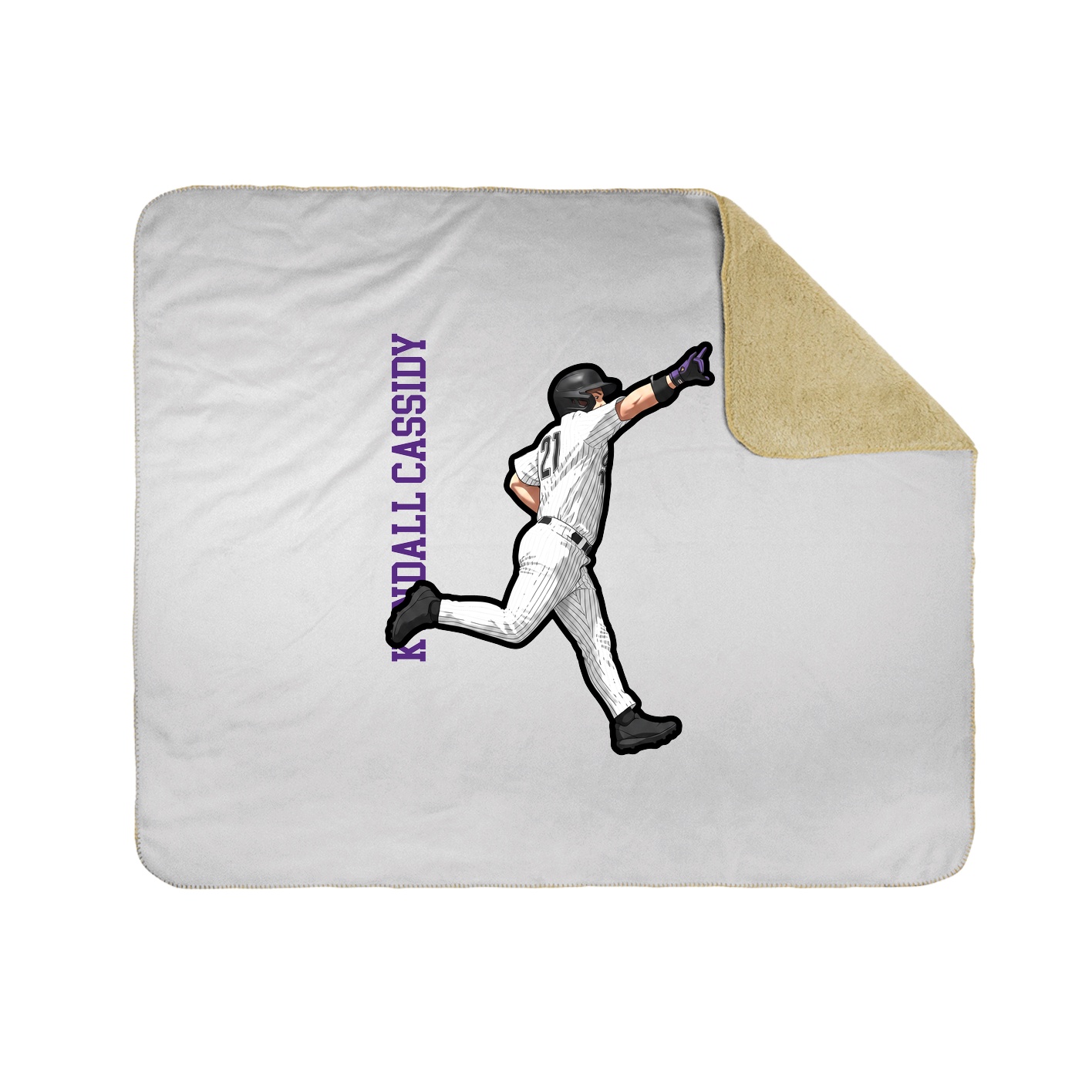 Throw Blanket — Name Vertical in White