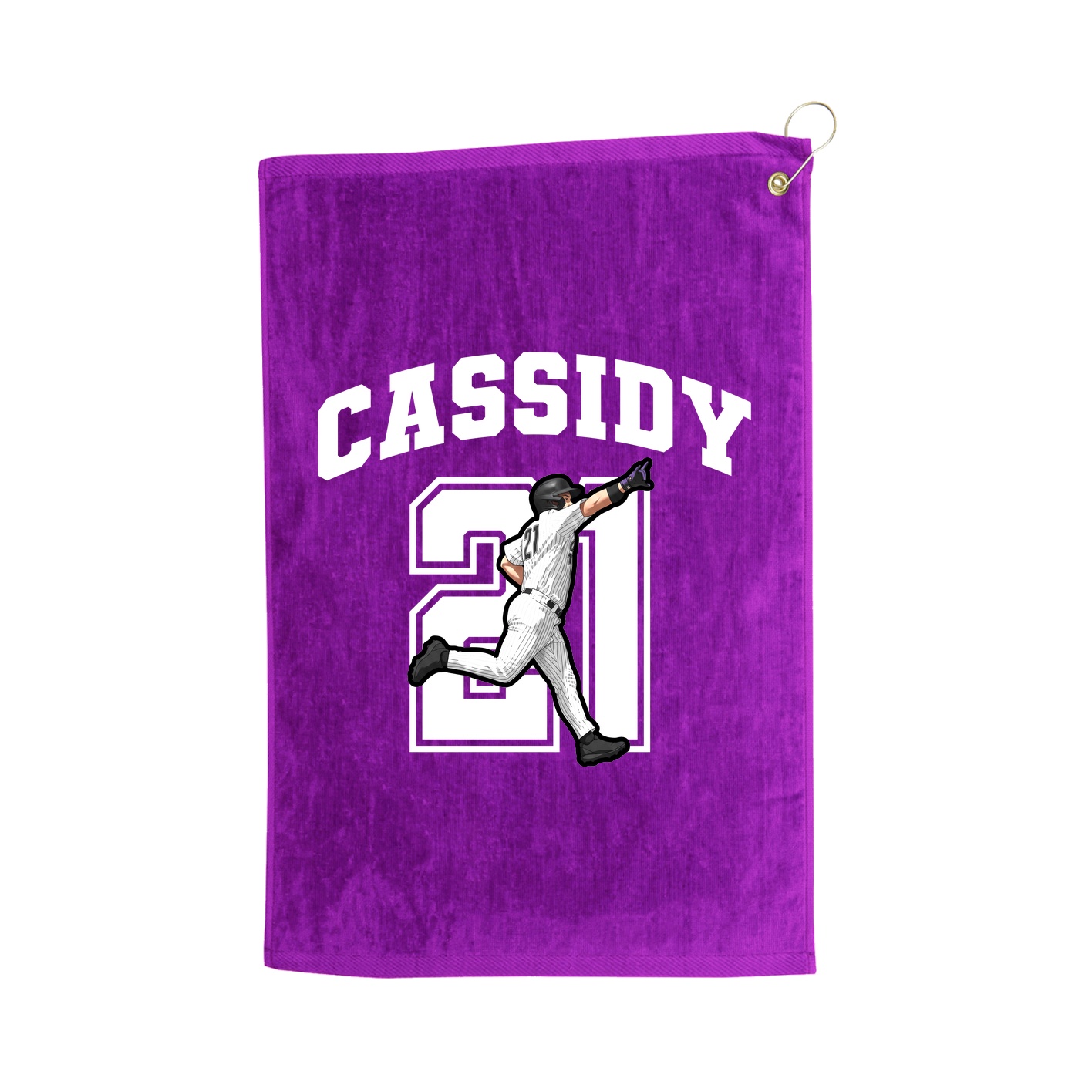 Golf Towel — Number in Purple