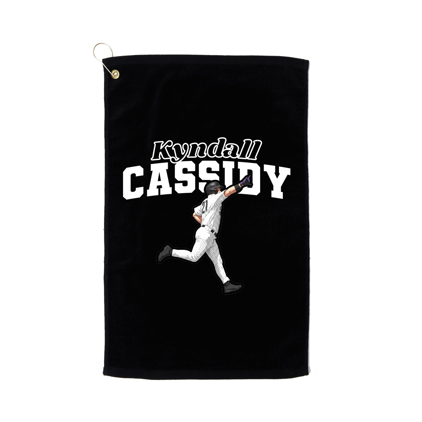 Golf Towel — Name Arch in Black