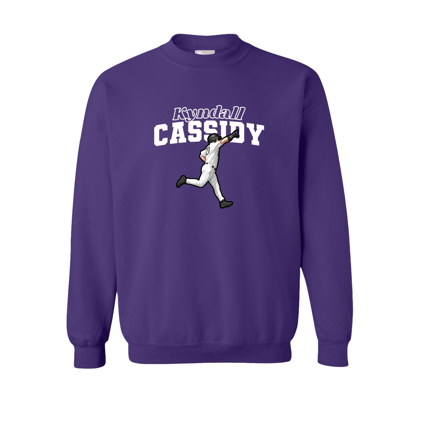 Fleece Crew — Name Arch in Purple