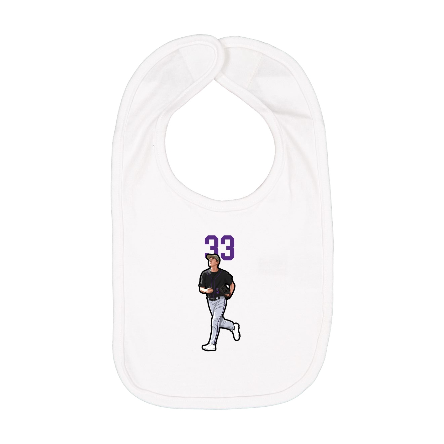 Infant Bib — Number Top in White