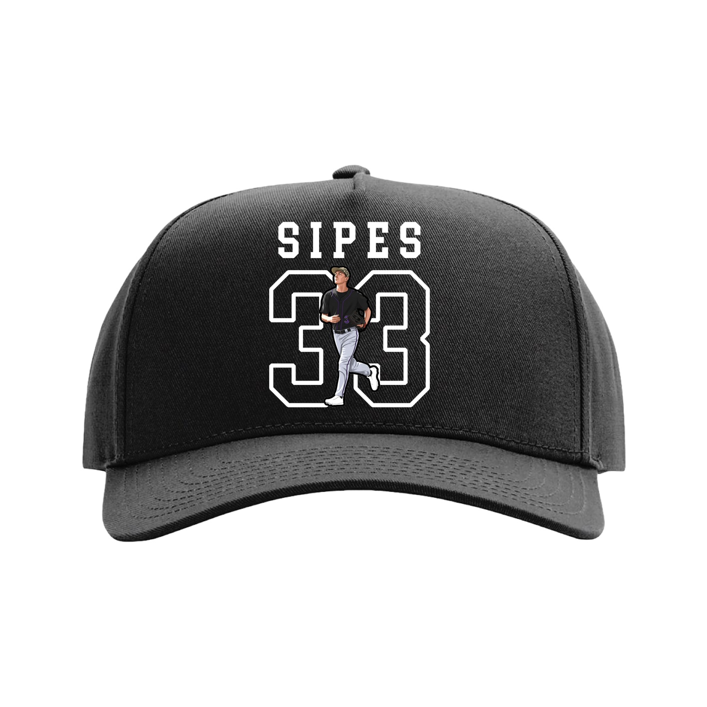 Full Fabric Five-Panel Champ Cap — Shirsey in Black