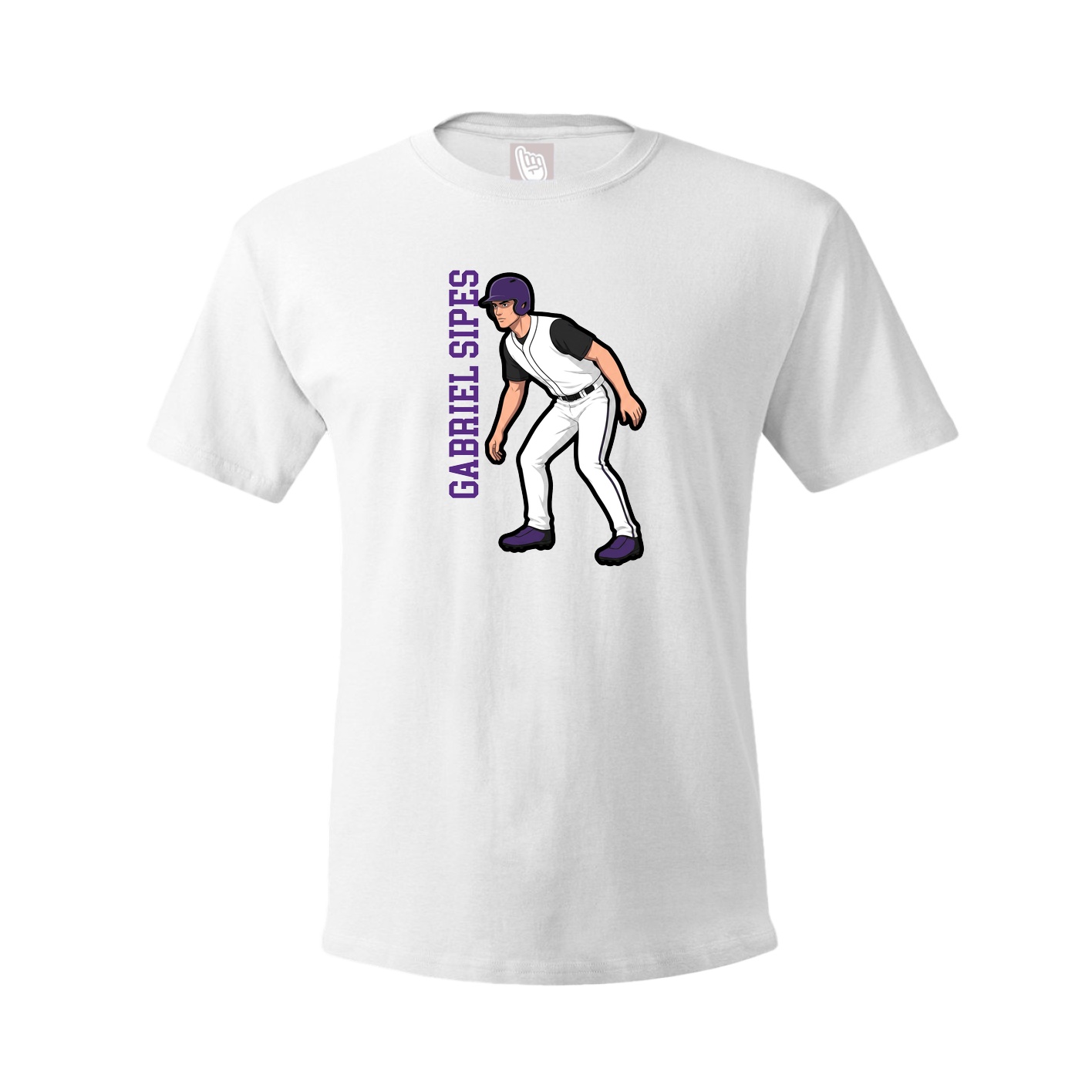Tee — Name Vertical in White