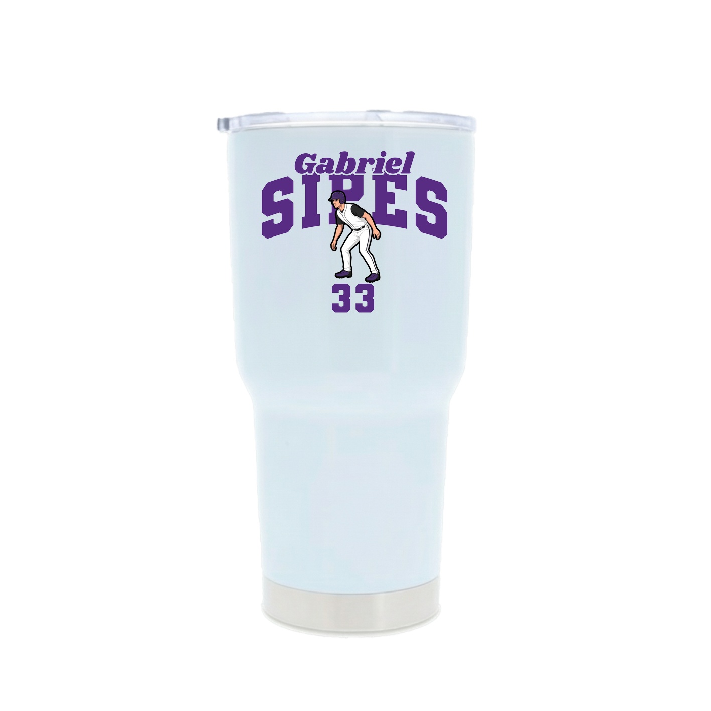 30oz Stainless Steel Tumbler — Signature Arch in White