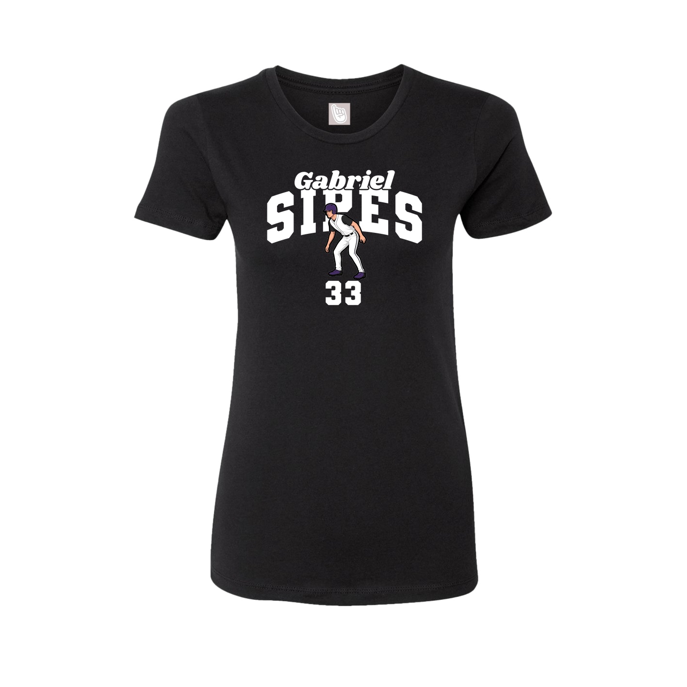 Fitted Women's Tee — Signature Arch in Black