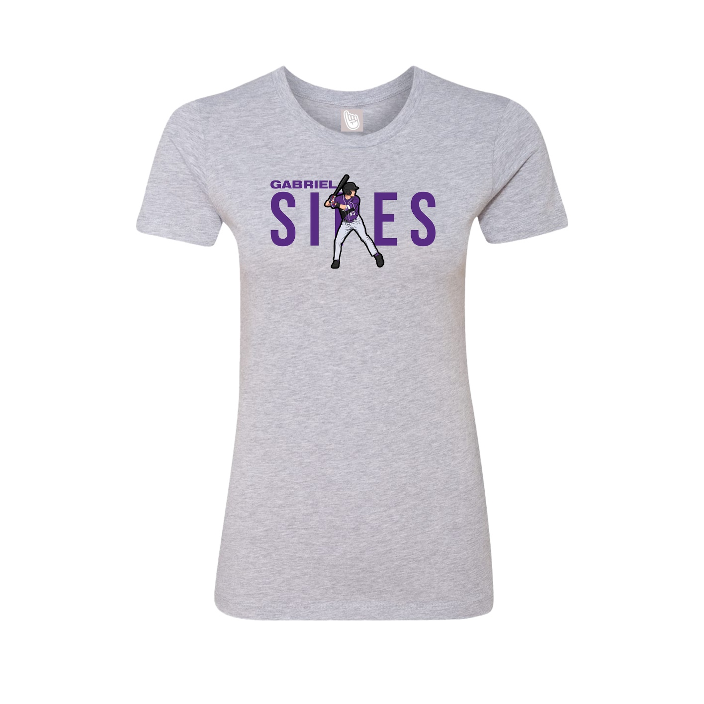 Fitted Women's Tee — Player Name in Grey
