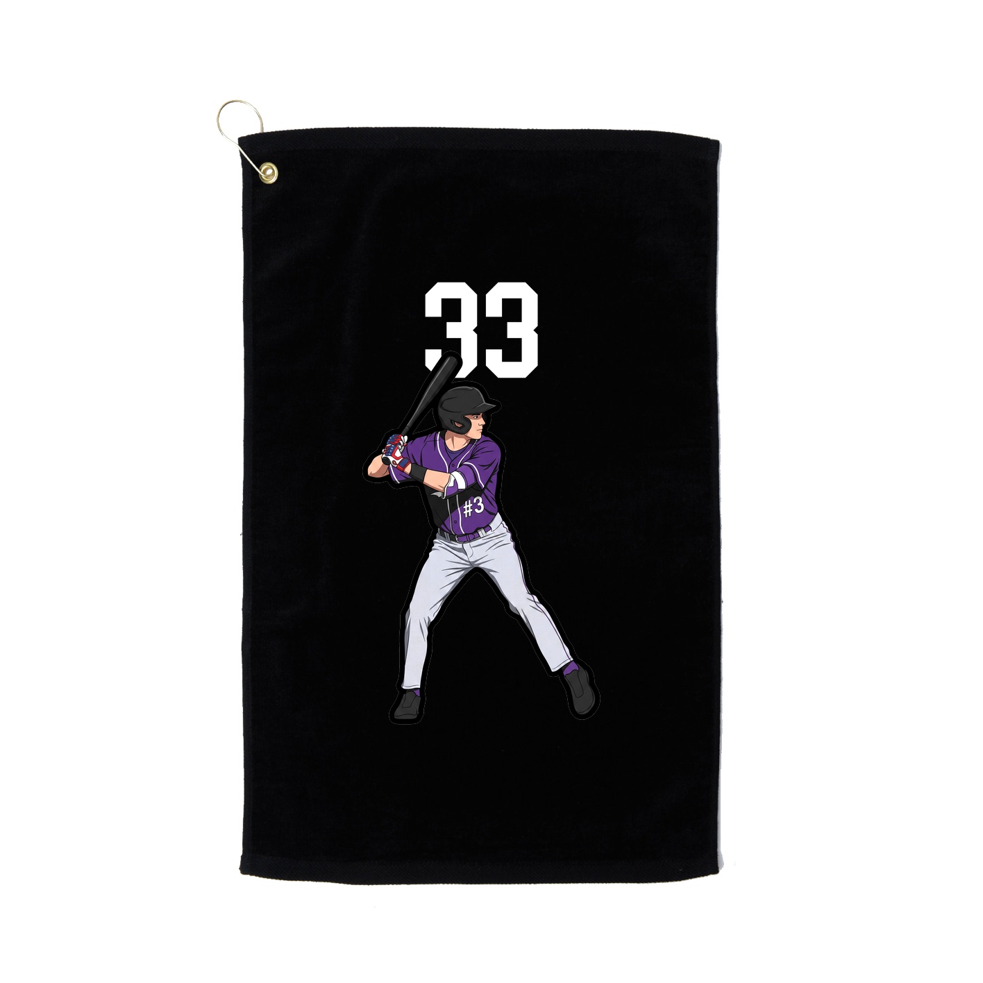 Golf Towel — Number Top in Black