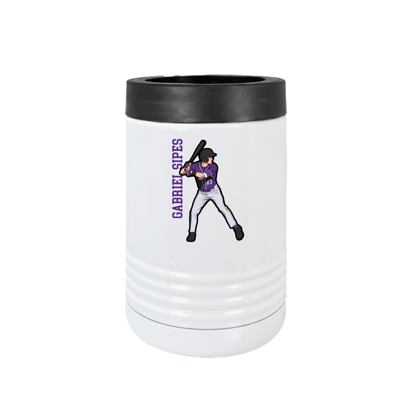 Beverage Holder — Name Vertical in White