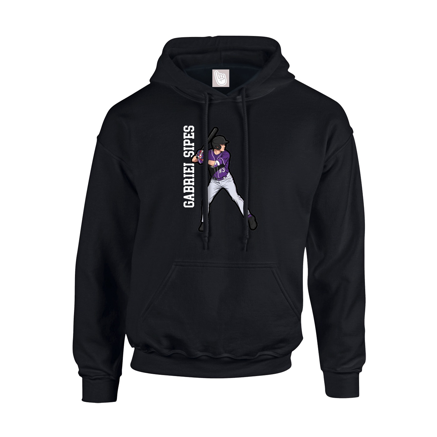 Hoodie — Name Vertical in Black