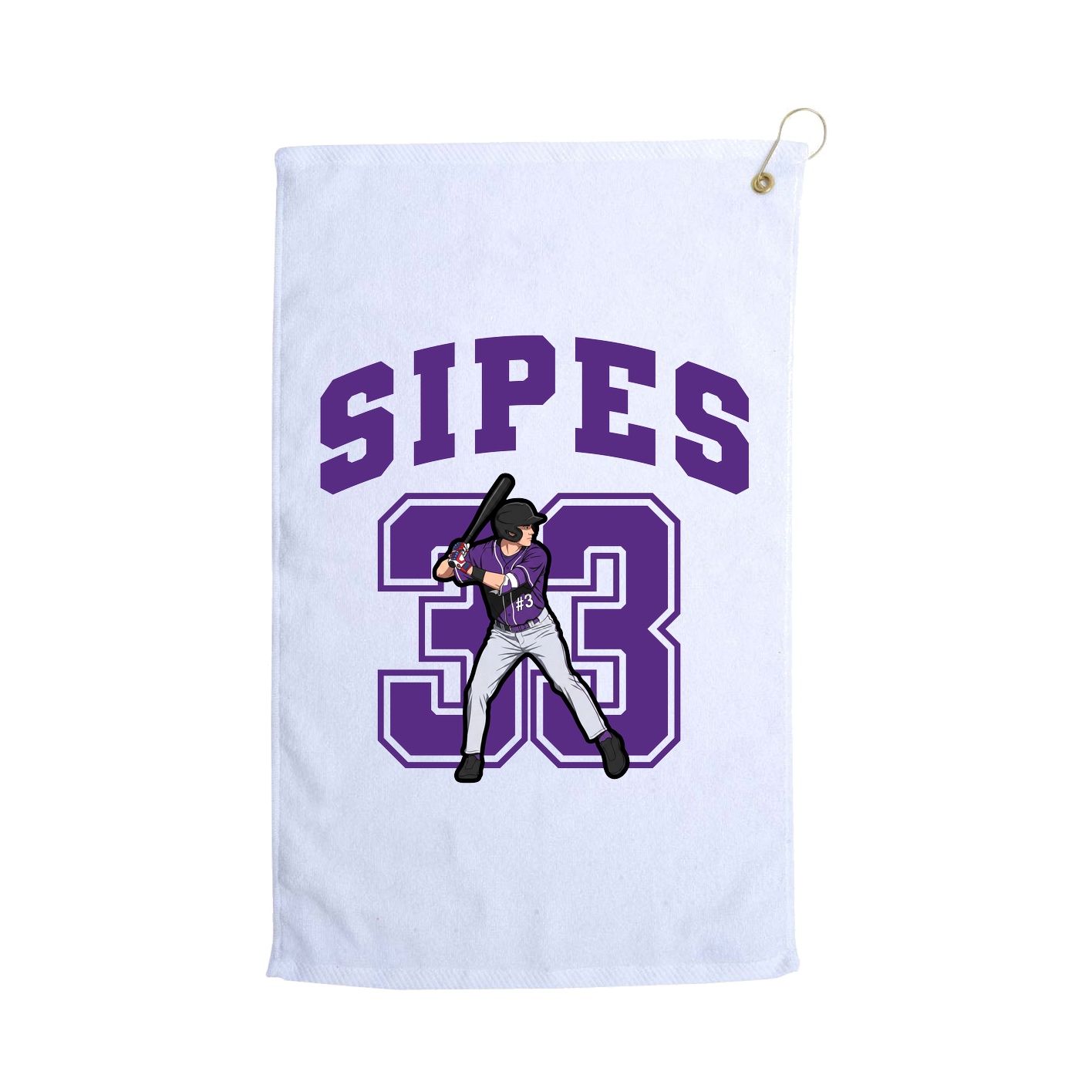 Golf Towel — Number in White
