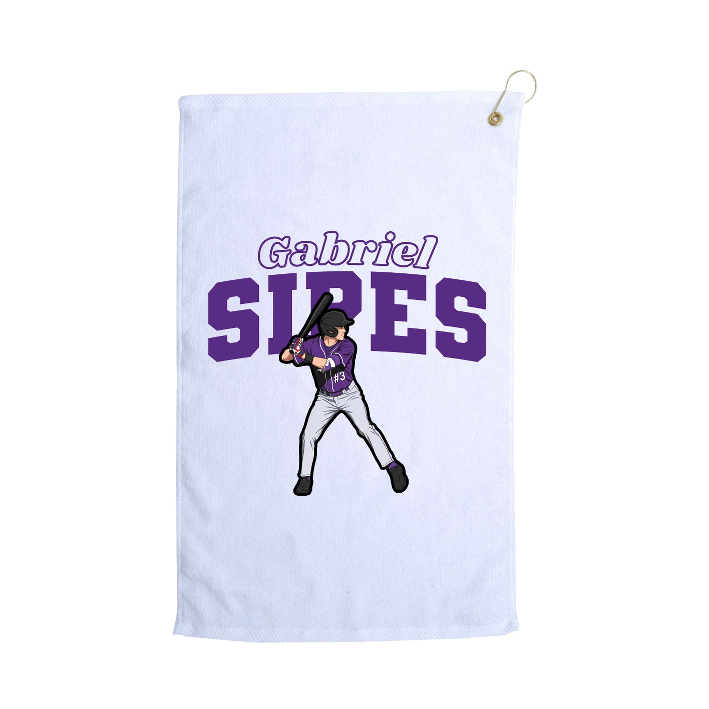 Golf Towel — Name Arch in White