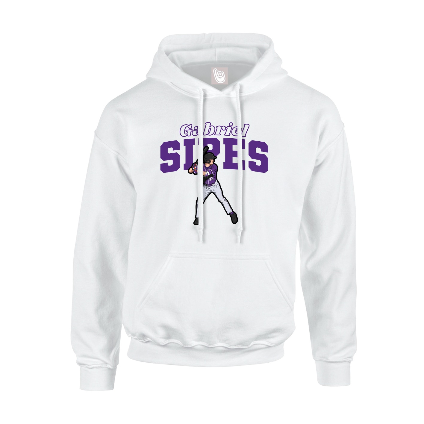 Hoodie — Name Arch in White