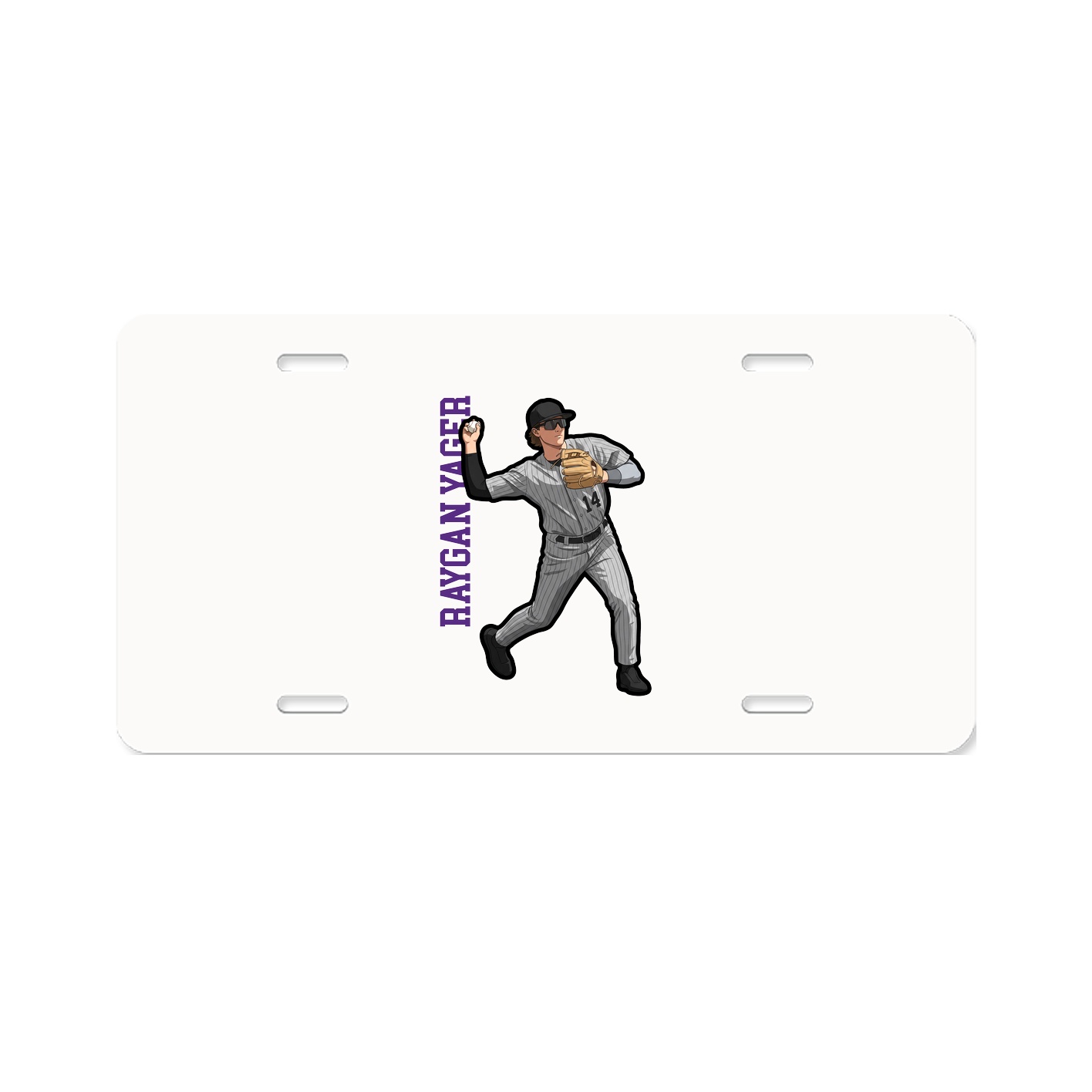 License Plate — Name Vertical in Classic