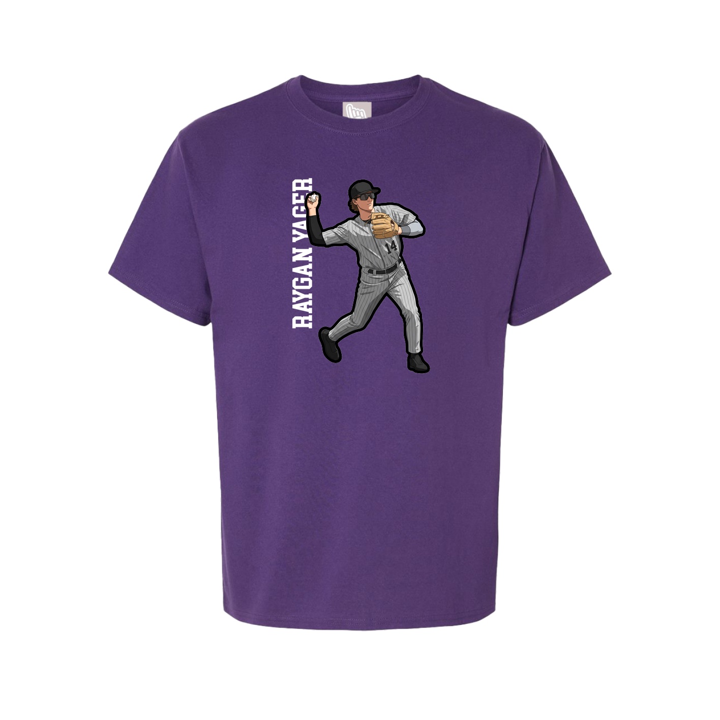 Tee — Name Vertical in Purple