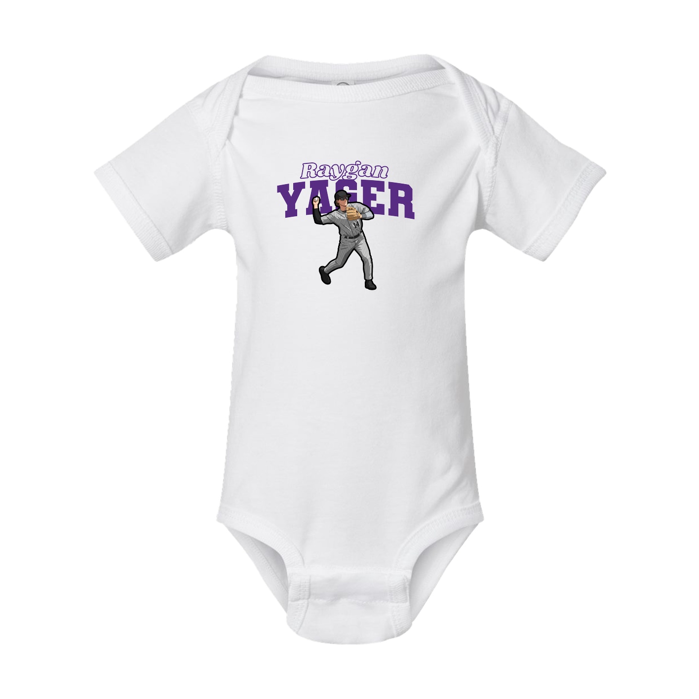Baby Onesie — Name Arch in White