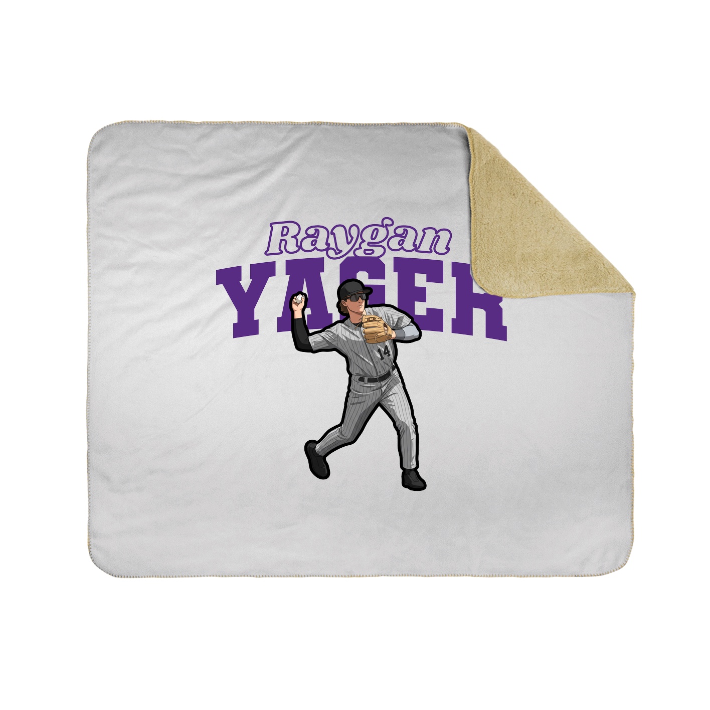 Throw Blanket — Name Arch in White