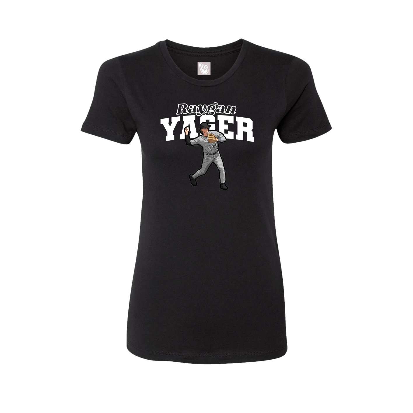 Fitted Women's Tee — Name Arch in Black