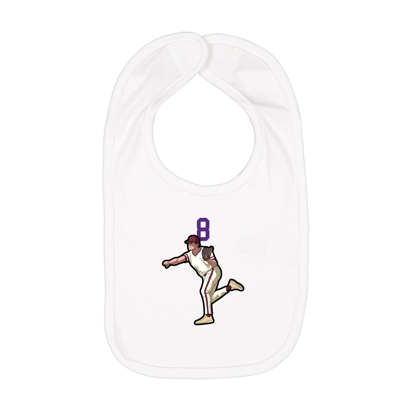 Infant Bib — Number Top in White