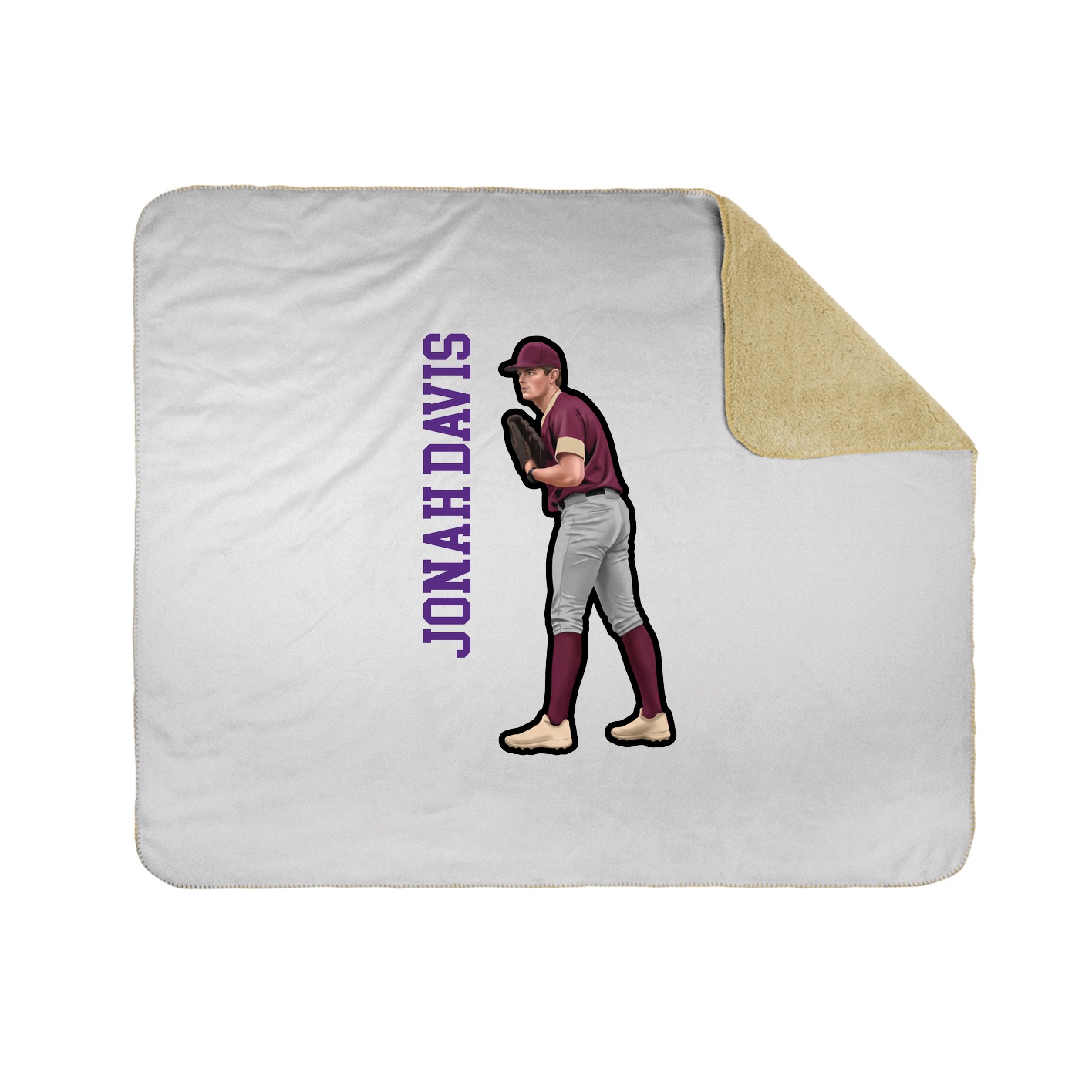 Throw Blanket — Name Vertical in White
