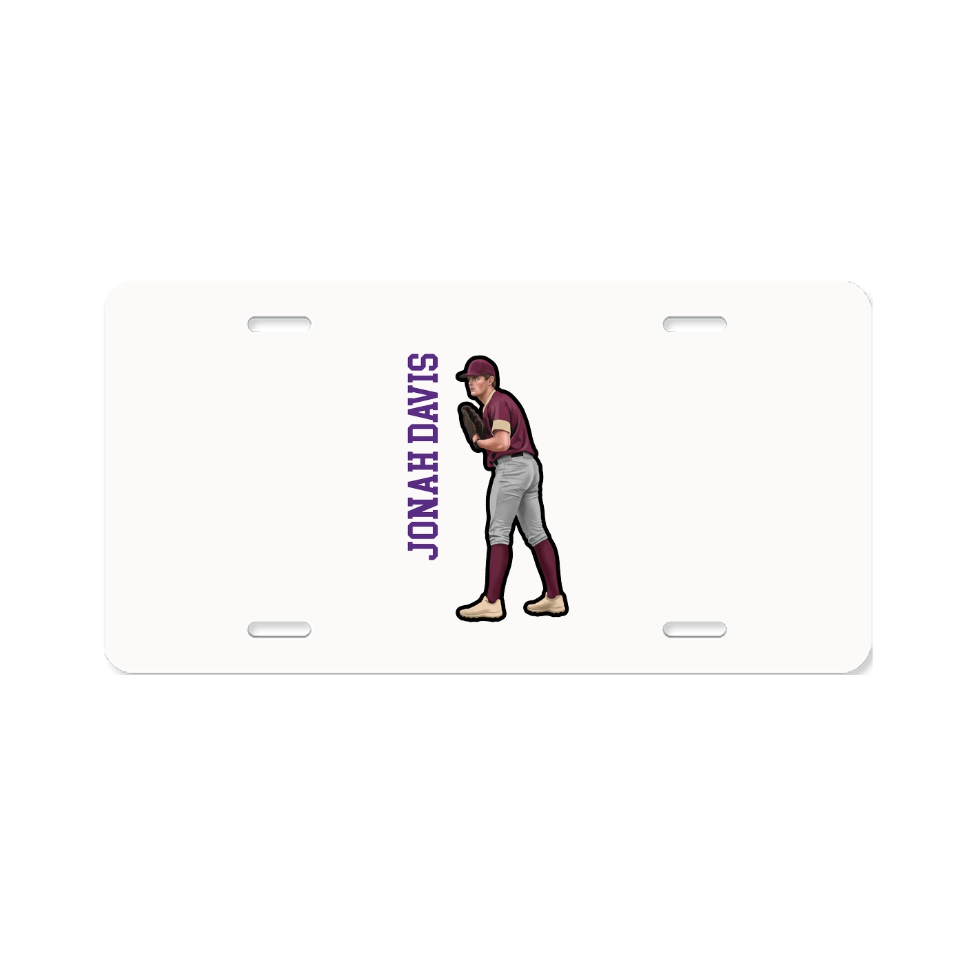 License Plate — Name Vertical in Classic