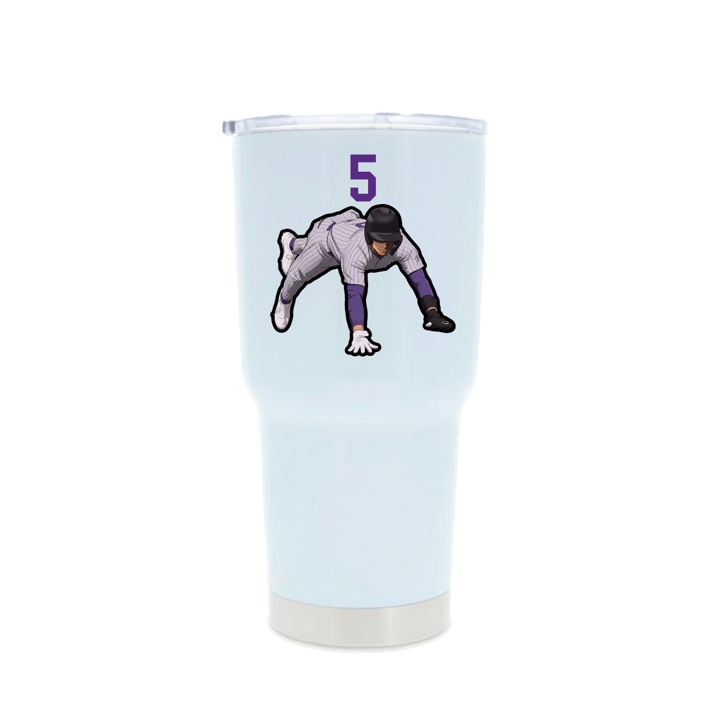 30oz Stainless Steel Tumbler — Number Top in White