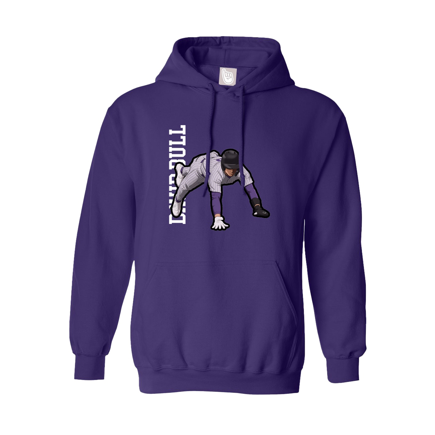 Hoodie — Name Vertical in Purple