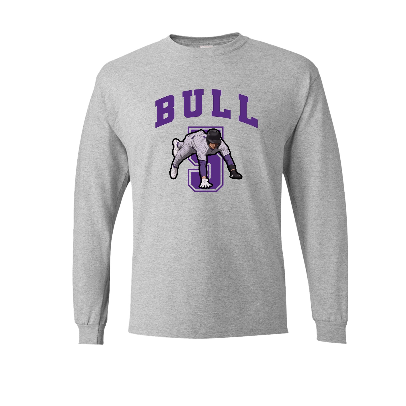Long Sleeve Tee — Number in Grey