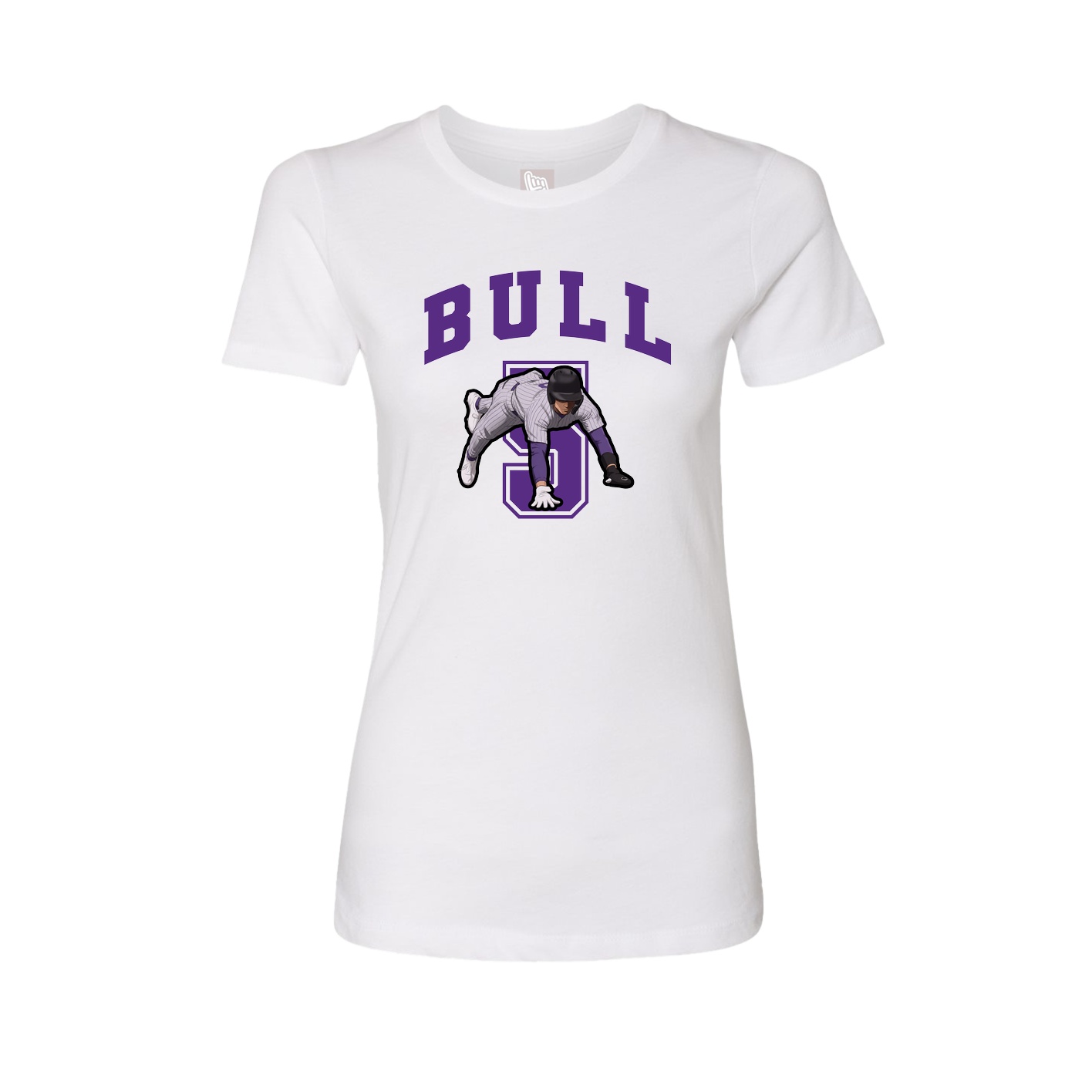 Fitted Women's Tee — Number in White
