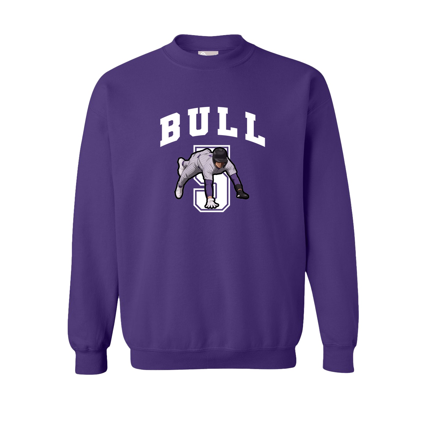 Fleece Crew — Number in Purple