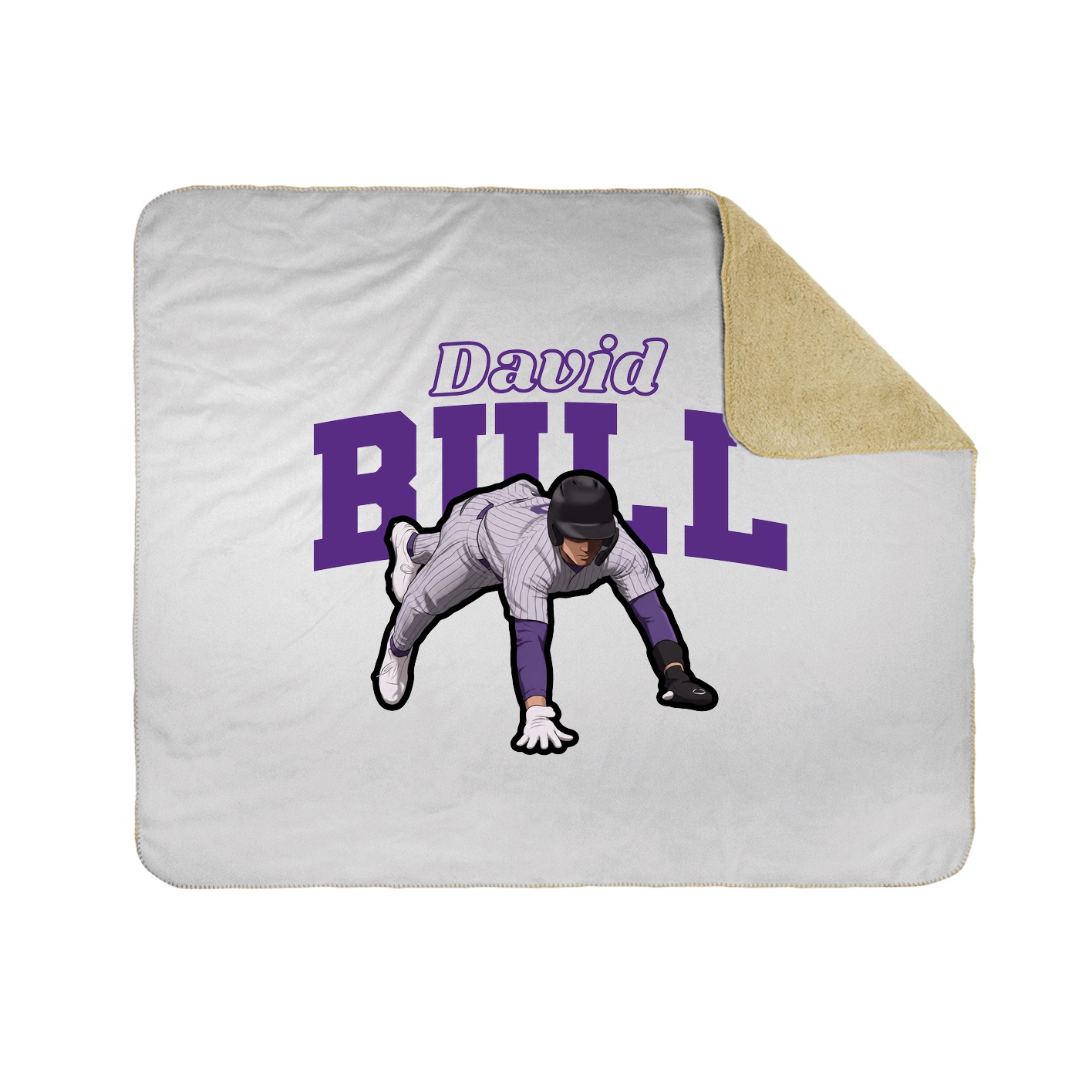 Throw Blanket — Name Arch in White