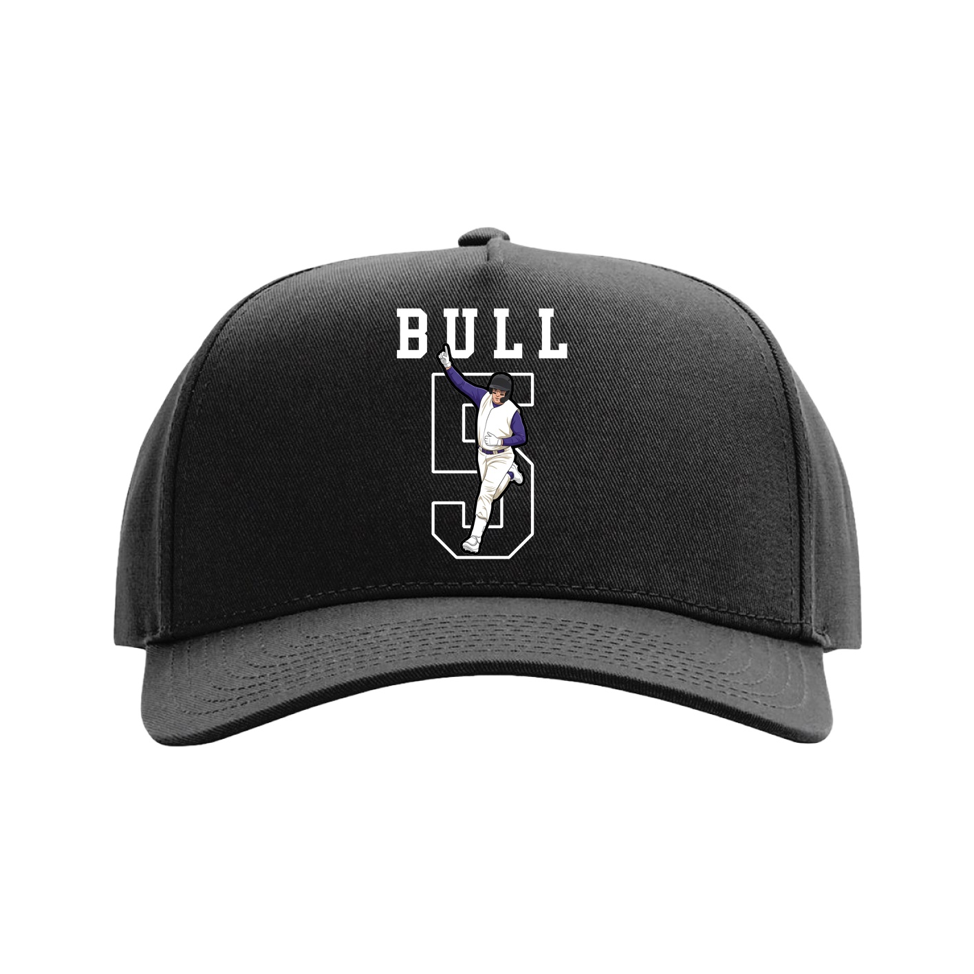 Full Fabric Five-Panel Champ Cap — Shirsey in Black