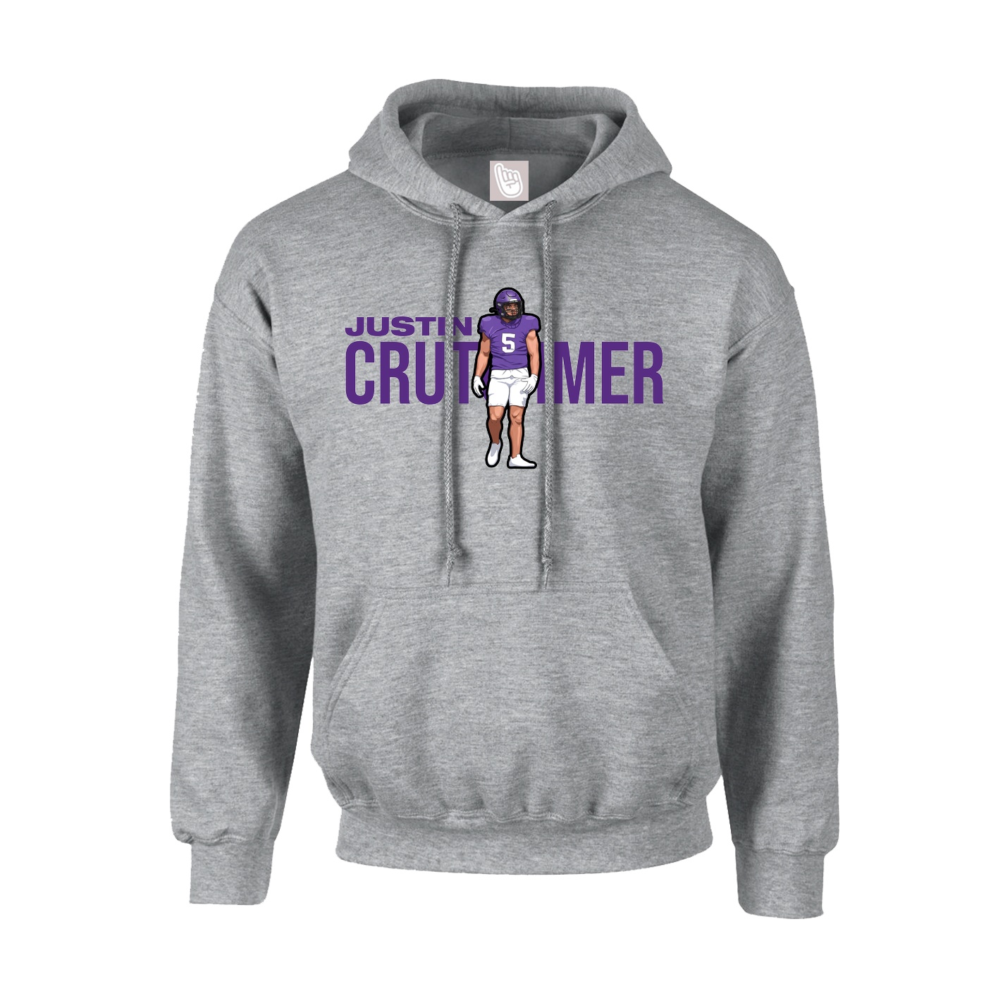 Youth Hoodie — Player Name in Grey