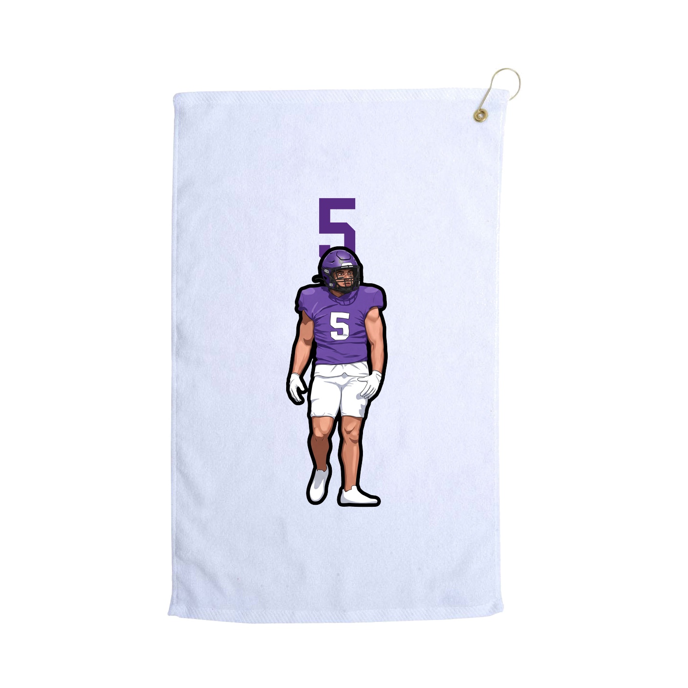 Golf Towel — Number Top in White