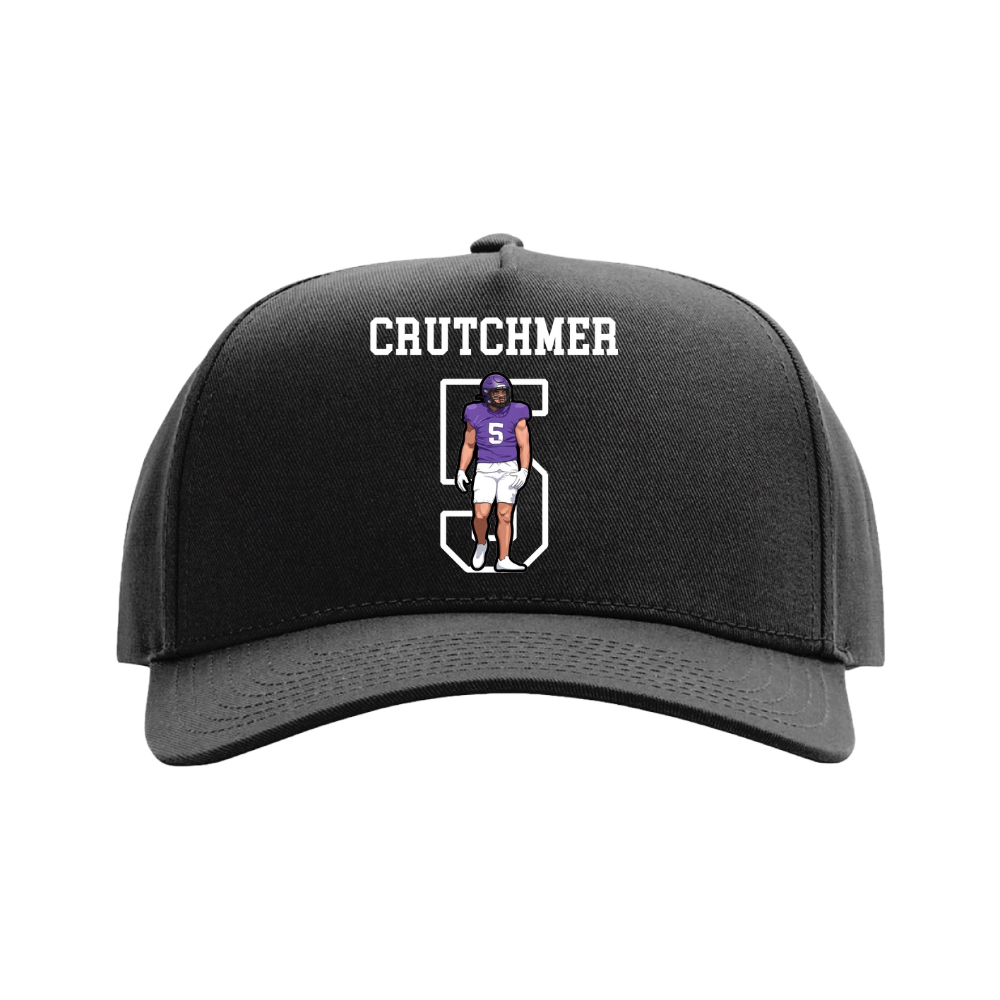 Full Fabric Five-Panel Champ Cap — Shirsey in Black