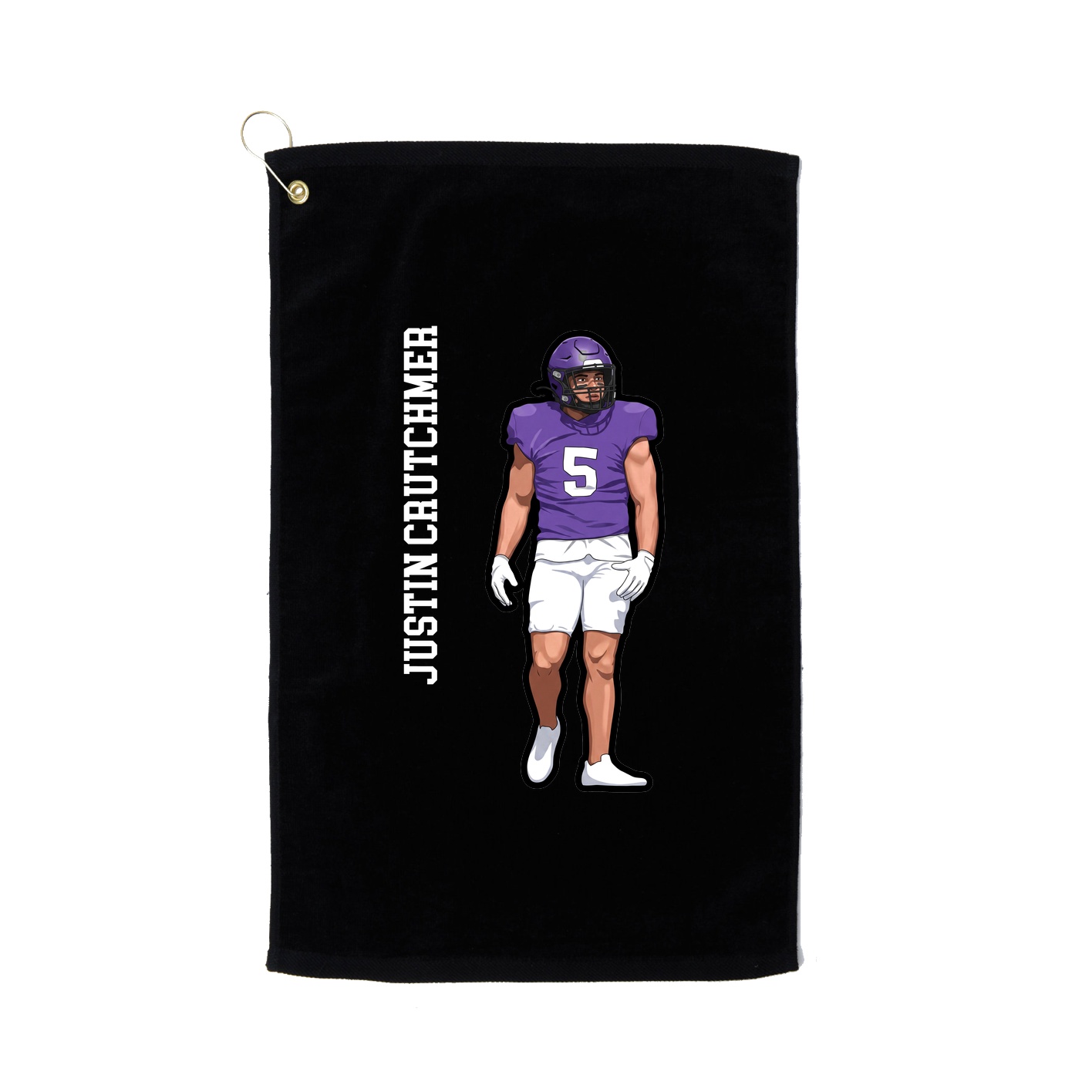 Golf Towel — Name Vertical in Black