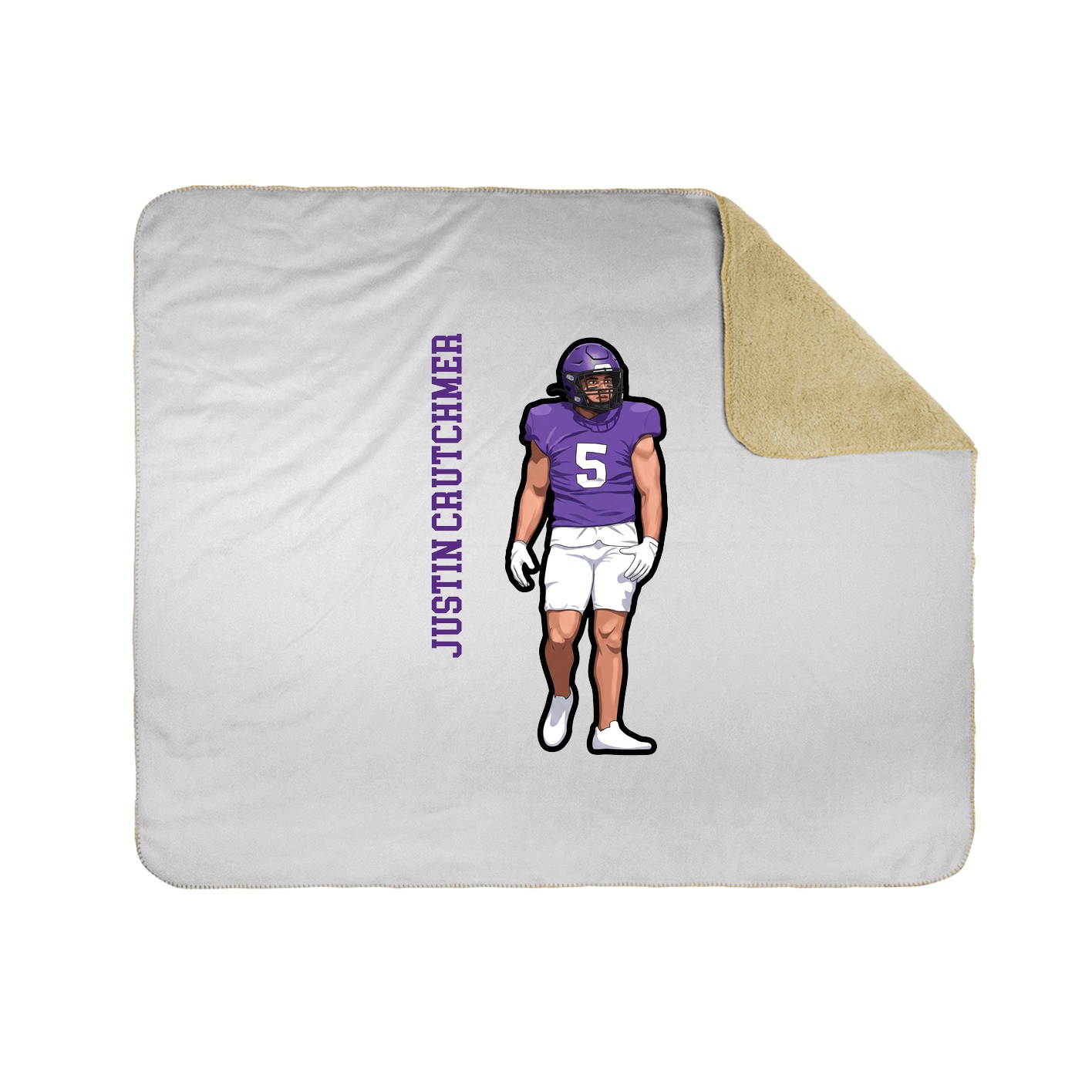 Throw Blanket — Name Vertical in White