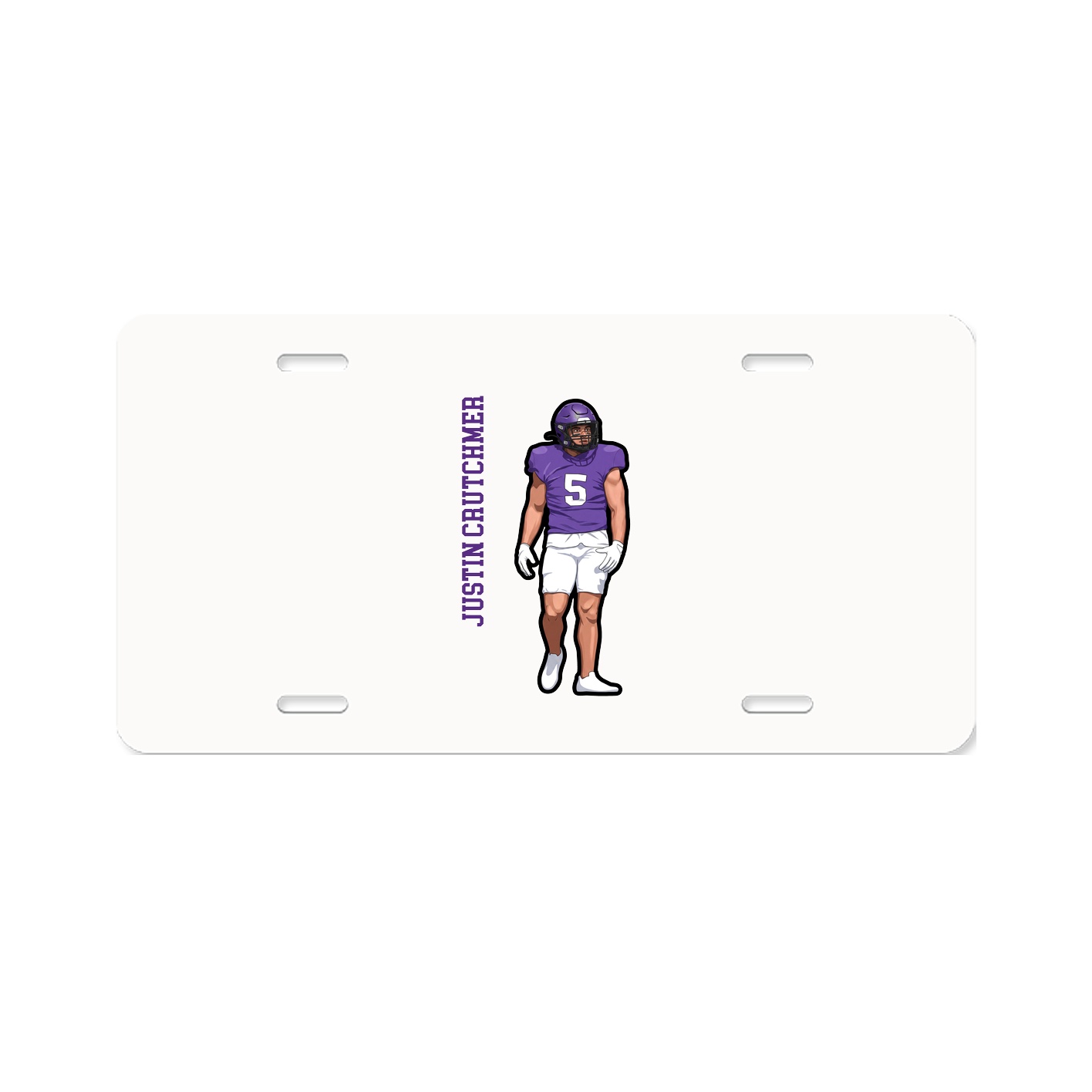 License Plate — Name Vertical in Classic